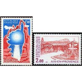 france 1982, très beaux timbres neufs** luxe yvert 2193, aix en provence et 2197 la corse.