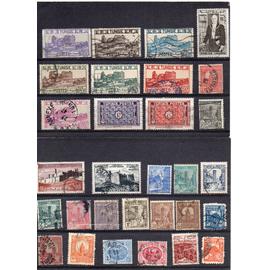 Tunisie- Lot de 30 timbres oblitérés divers
