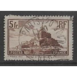 France, timbre-poste Y & T n° 260 oblitéré, 1929 - Mont Saint-Michel (type I)
