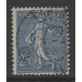 France, timbre-poste Y & T n° 132 oblitéré, 1903 - Semeuse lignée
