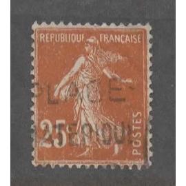 France, timbre-poste Y & T n° 235 oblitéré, 1927 - Blanc, Semeuse (type I I I B, surencrage)