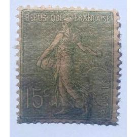 Timbre France - Yt 130 - 15c - 1903 - Semeuse vert-gris