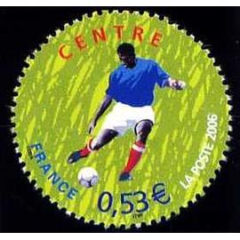 france 2006, coupe du monde de football en allemagne, très beau timbre neuf** luxe yvert 3912, centre, avant centre.