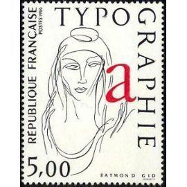 france 1986, très beau timbre neuf** luxe yvert 2407, tableau Raymond Gid, typographie.