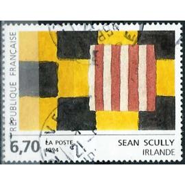 France 1994, beau timbre yvert 2858, oeuvre originale de Sean Scully - Irlande, oblitéré, TBE