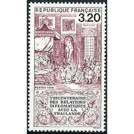 france 1986, très beau timbre neuf** luxe yvert 2393, tricentenaire des relations diplomatiques avec la thailande.