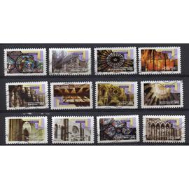 Série complète de timbres oblitérés de France 2011 " art gothique " n° 552/563