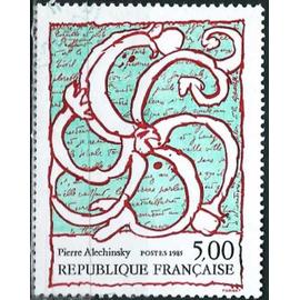 France 1985, Beau Timbre Yvert 2382, Oeuvre Originale De Pierre Alechinsky, Oblitéré, Tbe