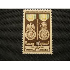 timbre "centenaire de la médaille militaire" 1952 - y&t n° 927