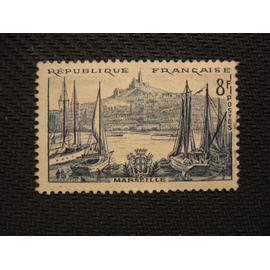 timbre "Marseille (le vieux port et N.D. de la garde" 1955 - y&t n° 1037 -
