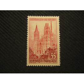 timbre "cathédrale de rouen" - 1957 - y&t n° 1129