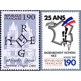 france 1987, très beaux timbres neufs** luxe yvert 2478, millénaire de lavènement d