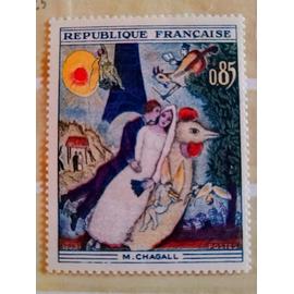 Timbre France neuf 1398 Les mariés de la Tour Eiffel de Chagall 85c 1963
