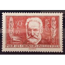 Chômeurs Intellectuels 1936 - Hugo 50c+10c rouge-brique (Superbe n° 332) Neuf* - Cote 5,00 - France Année 1936 - brn83 - N29535