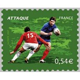 france 2007, très beau timbre neuf** luxe yvert 4064, Coupe du Monde de Rugby, phases de jeu, L