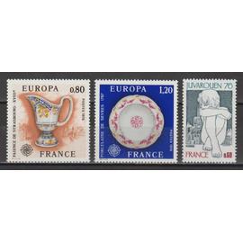 france, 1976, "juvarouen", europa, n°1876 + 1877 + 1878, neufs.