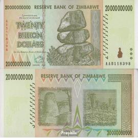 zimbabwe Pick-no: 86 2008 20 Billion Dollars