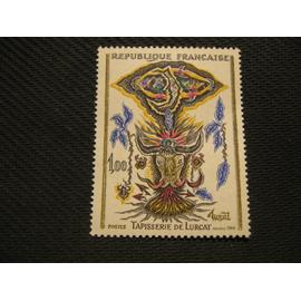 timbre "tapisserie de Lurçat (la lune et le taureau)" 1966 - y&t n° 1493