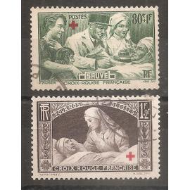 459 - 460 (1940) Croix-Rouge Française oblitérés (cote 14e) (7359)