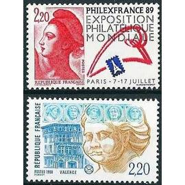 France 1988, très beaux timbres neufs** luxe 2524 PhilexFrance 89 Exposition philatélique mondiale Paris 7-17 juillet 1989, 2534 Congrès Philatélique À Valence.