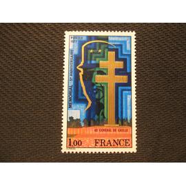 timbre "au général de gaulle - mémorial 5ème anniversaire" 1977 - y&t n° 1941
