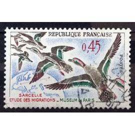 Oiseaux - Sarcelles 0,45 (Très Joli n° 1275) Obl - France Année 1960 - brn83 - N30021