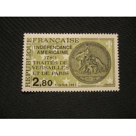 timbre "indépendance américaine 1783 traité de versailles et de paris" 1983 - y&t n° 2285