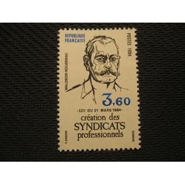 timbre "pierre waldeck-rousseau - centenaire de la création des syndicats professionnels" 1984 - y&t n° 2305