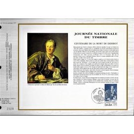 DOCUMENT PHILATéLIQUE CEF N° 713 année 1984 TIMBRE n° 2304 premier jour journée nationale du timbre " centenaire de la mort de diderot " 17 / 03 / 1984 paris