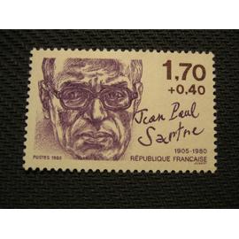 timbre "Jean-Paul Sartre" 1985 - y&t n° 2357