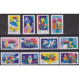 France timbres oblitérés 2020 série MON SPECTACULAIRE CARNET, Noél,Voeux