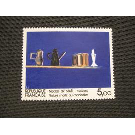 timbre "nicolas de staël - nature morte au chandelier" 1985 - y&t n° 2364