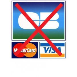 Visa mastercard maestro electron CB NON ACCEPTE autocollant logo 2 adhésif sticker - Taille : 8 cm