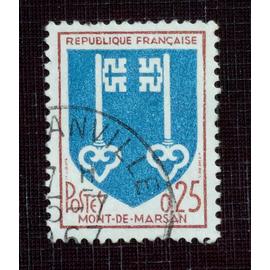 FRANCE N° 1469 oblitéré de 1966 - 25c « Armoiries de Mont-de-Marsan »