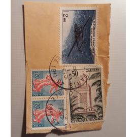 Lot timbres France Noratlas 38 1960 Tlemcen mosquée 1238 1960 semeuse 1233 1960