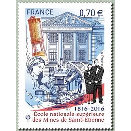 france 2016, très beau timbre neuf** luxe yvert 5066, École nationale supérieure des Mines de Saint-Étienne 1816-2016.
