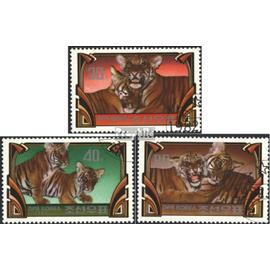 Nord-Corée 2245-2247 oblitéré 1982 tiger