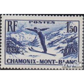 France 340 (complète.Edition.) neuf avec gomme originale 1937 de ski