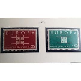 Paire de timbres Europa 2 valeurs 1963 YT 1396 et 1397
