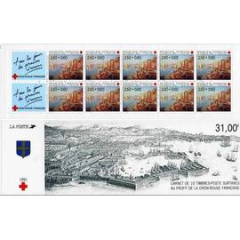 france 1991, très belle bande carnet yvert BC 2040, au profit de la croix rouge, 10 timbres yvert 2733, le port de toulon, neuf** luxe -