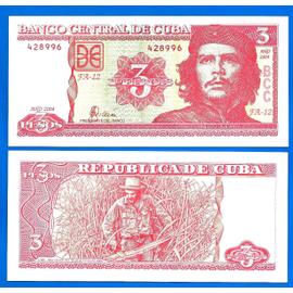 Cuba 3 Pesos 2004 Che Guevara Peso Billet Caraibe