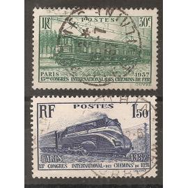 339 - 340 (1937) Congrès des Chemins de fer Oblitérés (cote 10,1e) (7832)