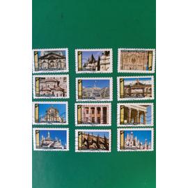 FRANCE SERIE TIMBRES AUTO ADHESIFS OBLITERES ARCHITECTURE