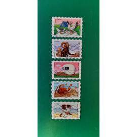 FRANCE TIMBRES Y&T 971 978 985 979 988 AUTO ADHESIFS OBLITERES SERIE VACANCES (AA15)