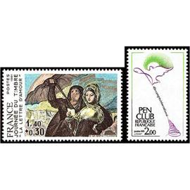 france 1981, très beaux timbres neufs** luxe yvert 2124 journée du timbre, oeuvre de goya, "la lettre d