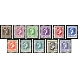 france 1944, très belle série complète neuve** luxe yvert 634 à 639 et 641 à 645, 11 timbres type marianne d