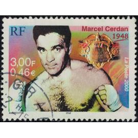 France 2000 Oblitéré Used Le Siècle au fil du timbre Le sport Marcel Cerdan Boxe Y&T 3312 SU