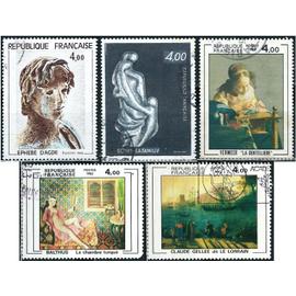 france 1982, belle série artistique, timbres yvert 2210 statue "l
