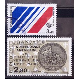 Air France - 50ème Anniversaire Création 3,45 (N° 2278) + Indépendance Américaine - Médaille 2,80 (N° 2285) Obl - France Année 1983 - brn83 - N30838