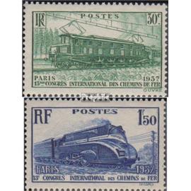 France 345-346 (complète.Edition.) neuf avec gomme originale 1937 congrès de chemin de fer